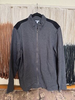 Grey and black Calvin Klein zip-up sweatshirt; perfect condition
